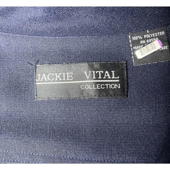 Jackie Vital Formal 2 Piece‎ Set 36 Dress Pants Size L Band Neck Hidden Buttons - Picture 6 of 16